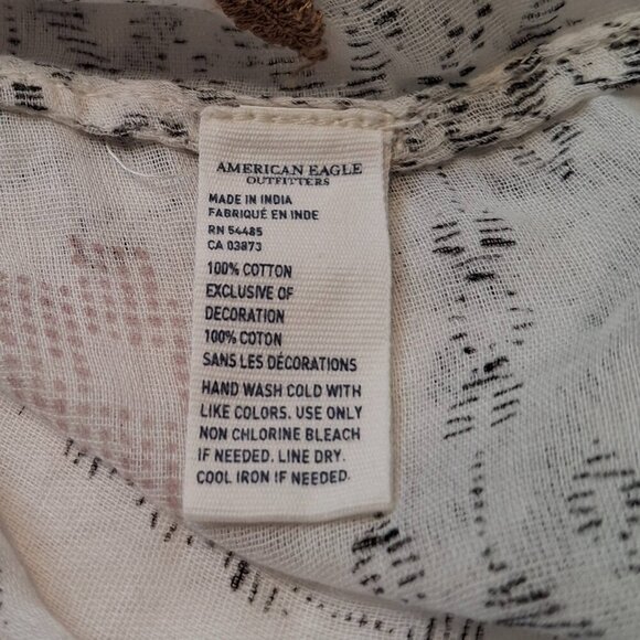 American Eagle Embroidered Loop Scarf 100% Cotton Aztec Boho Southwestern 29X24 - Picture 9 of 11